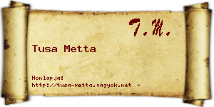 Tusa Metta névjegykártya